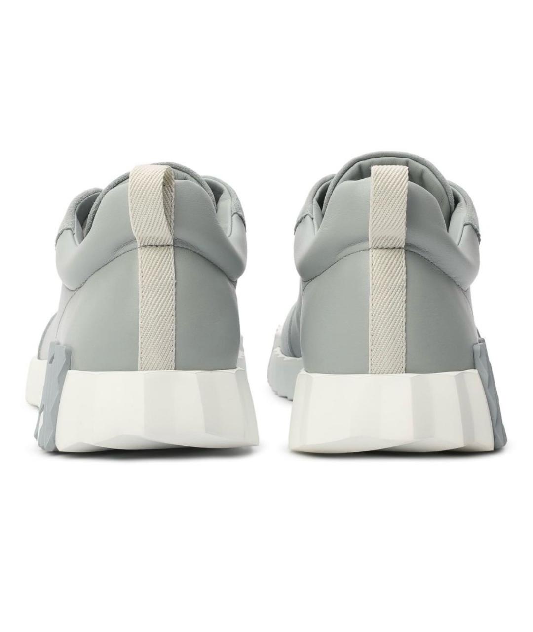 HERMES Серые кожаные низкие кроссовки / кеды, фото 4