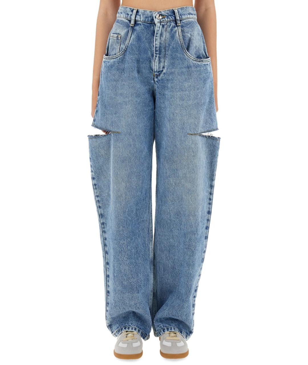 MAISON MARGIELA Голубые хлопковые прямые джинсы, фото 1