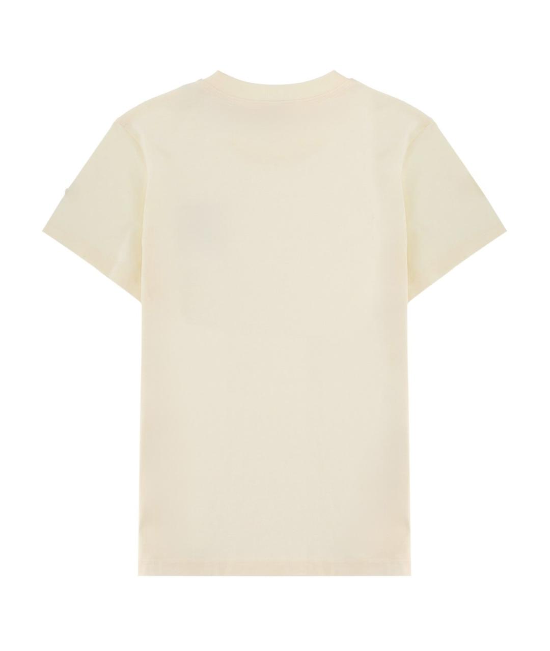 MONCLER Бежевая хлопковая футболка, фото 2