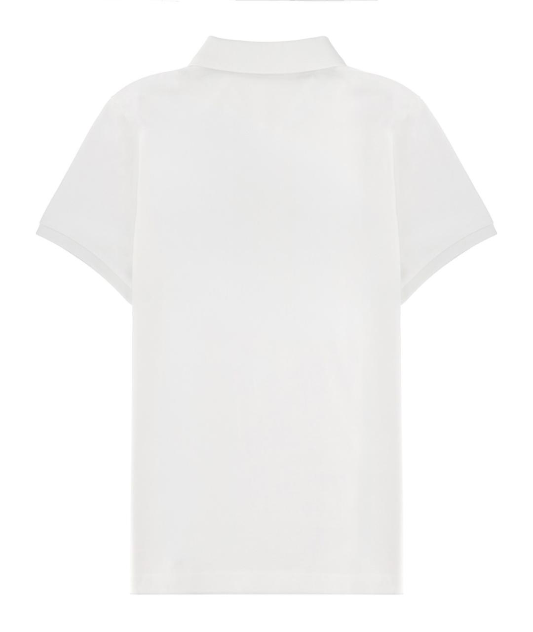 MONCLER Белое хлопковое поло с коротким рукавом, фото 2