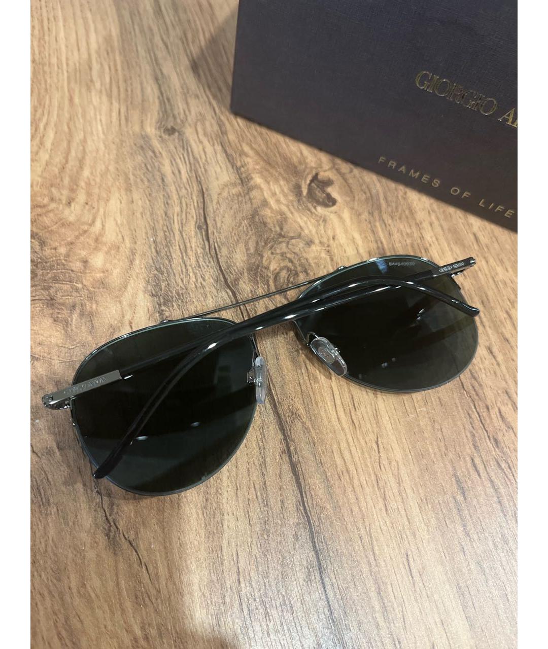 GIORGIO ARMANI Черные металлические солнцезащитные очки, фото 6