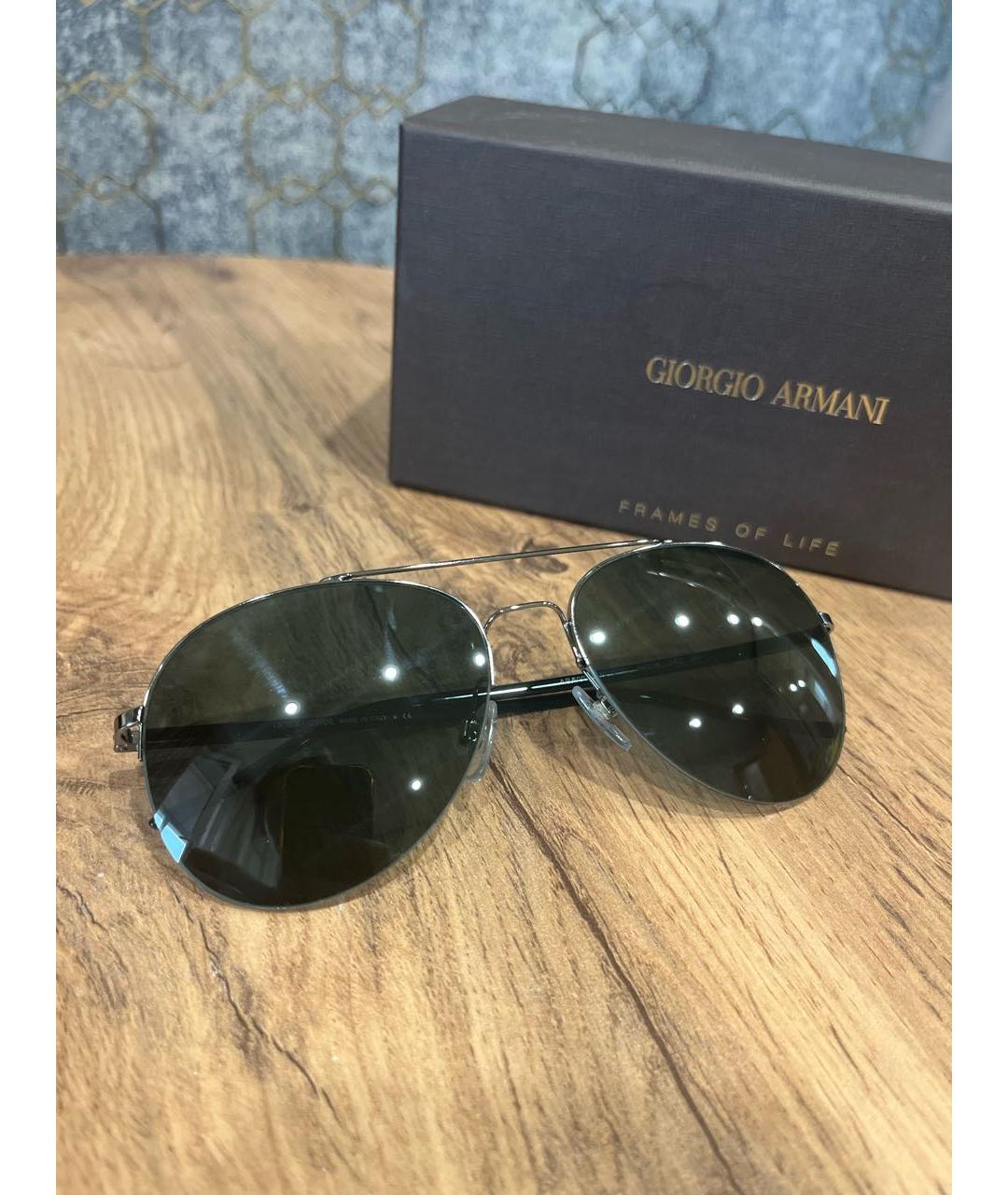 GIORGIO ARMANI Черные металлические солнцезащитные очки, фото 5