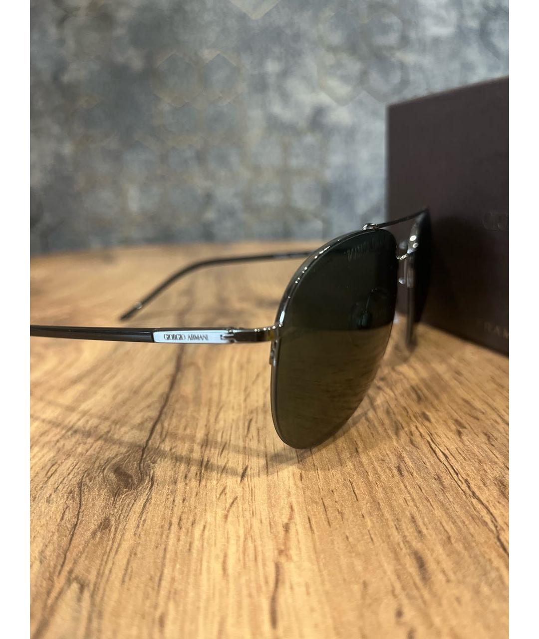 GIORGIO ARMANI Черные металлические солнцезащитные очки, фото 3