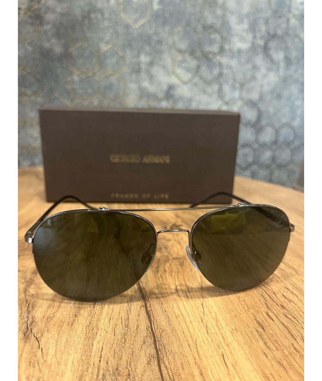 GIORGIO ARMANI Черные металлические солнцезащитные очки, фото 9