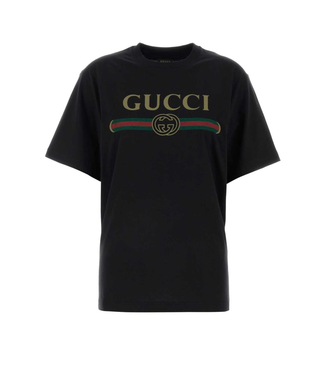 GUCCI Черная хлопковая футболка, фото 1