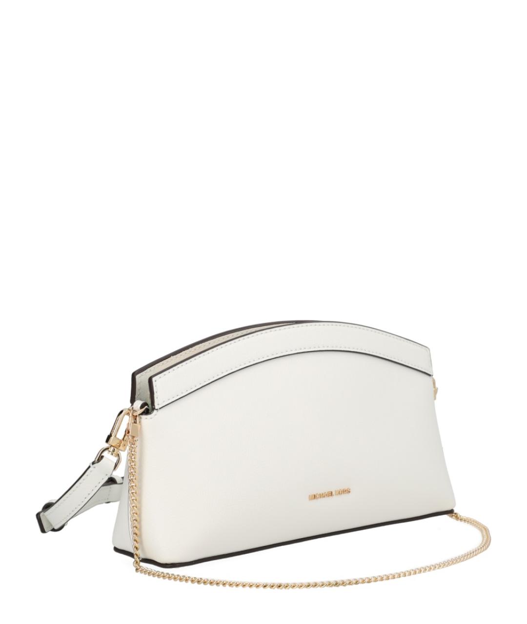 MICHAEL KORS Белая кожаная сумка через плечо, фото 3