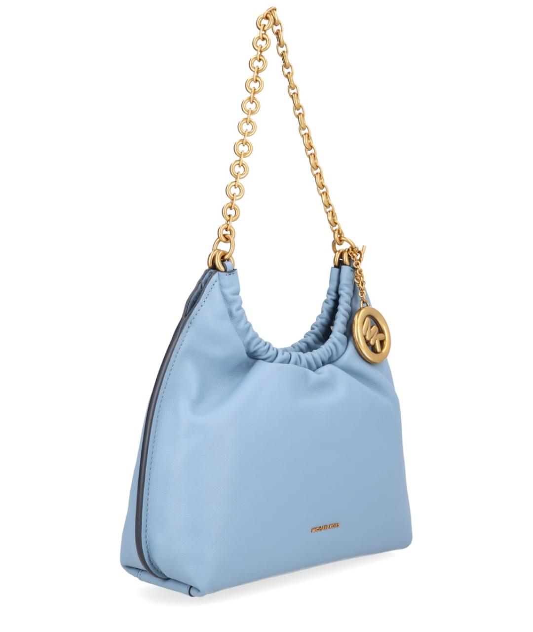 MICHAEL KORS Голубая кожаная сумка через плечо, фото 3