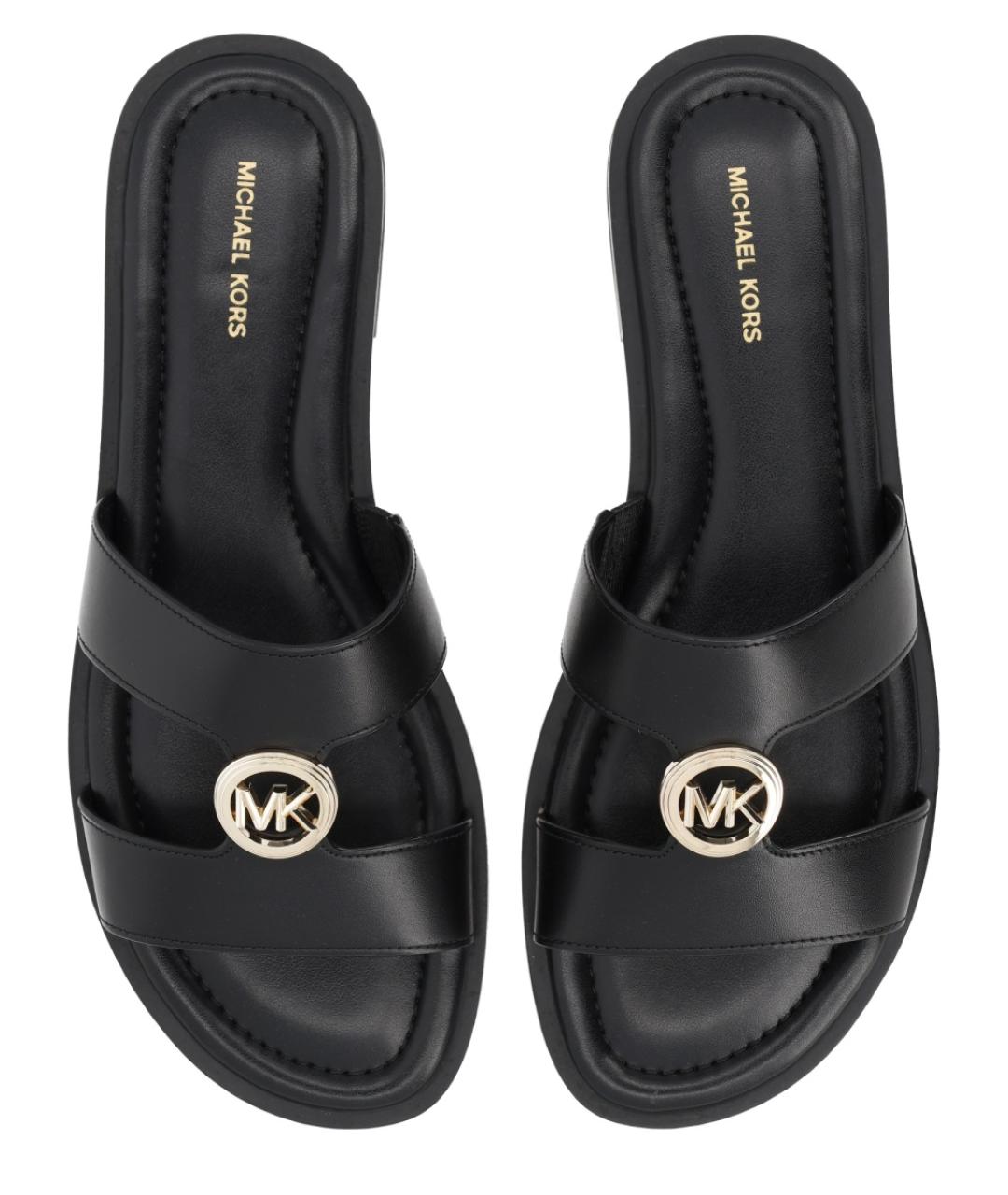 MICHAEL KORS Черные кожаные сандалии, фото 5