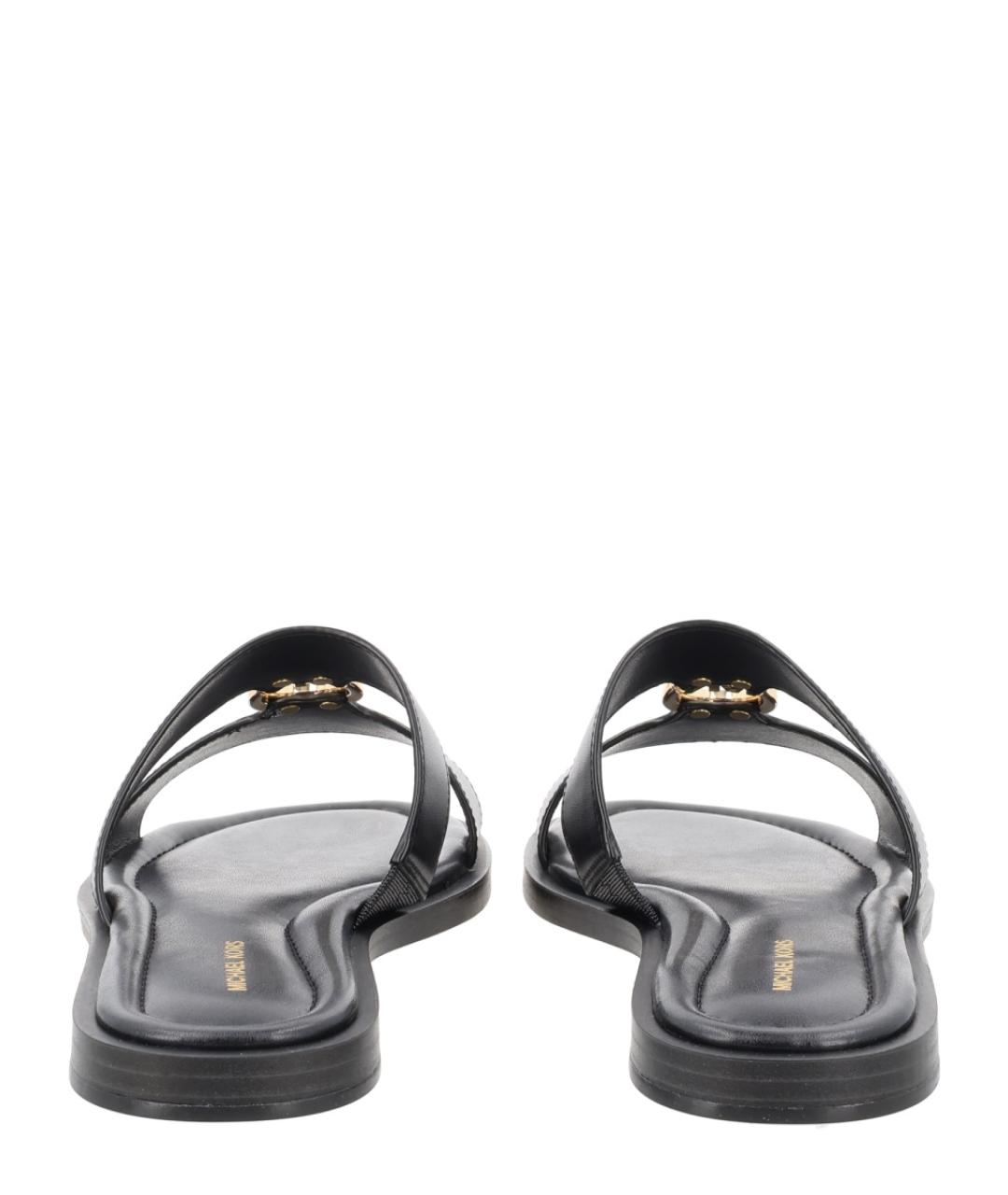 MICHAEL KORS Черные кожаные сандалии, фото 4