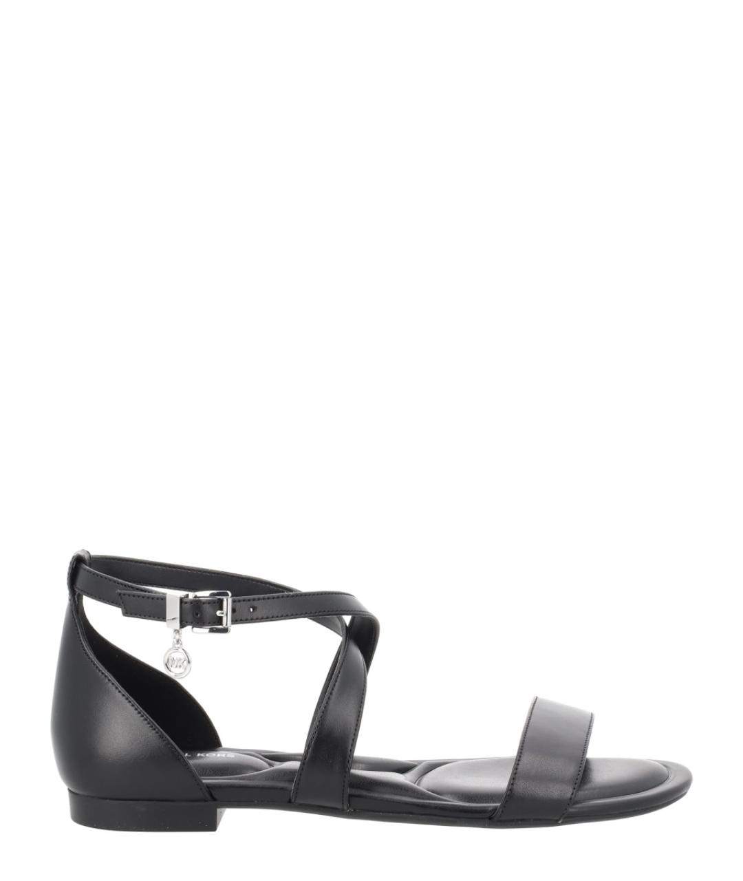 MICHAEL KORS Черные кожаные сандалии, фото 1