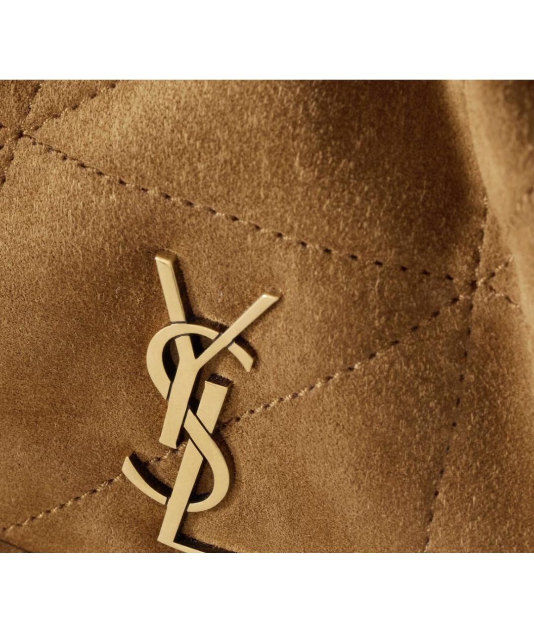 SAINT LAURENT Коричневая замшевая сумка через плечо, фото 6