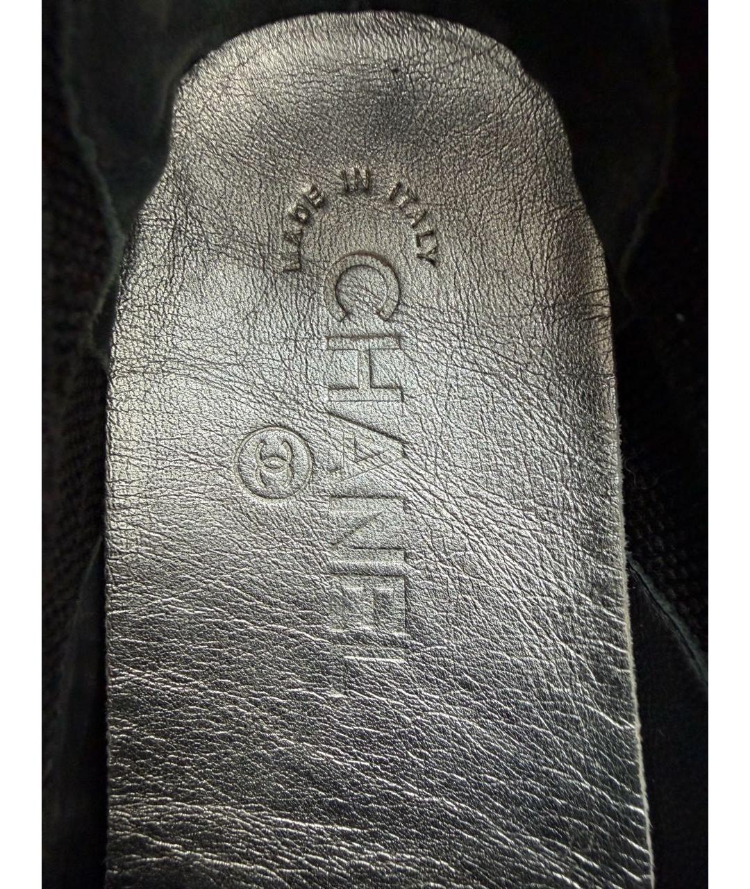 CHANEL Черные текстильные кроссовки, фото 6