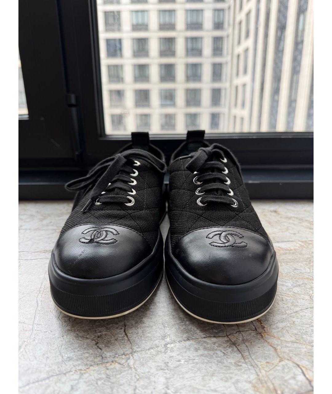 CHANEL Черные текстильные кроссовки, фото 2