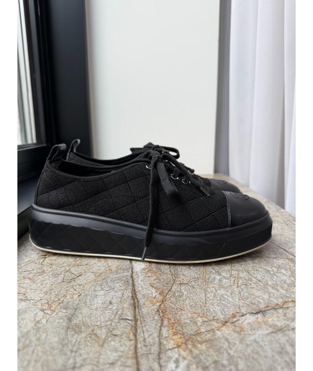 CHANEL Черные текстильные кроссовки, фото 7
