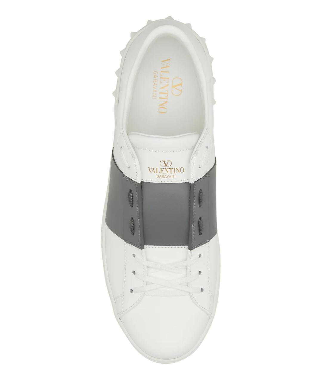 VALENTINO Белые кожаные низкие кроссовки / кеды, фото 4