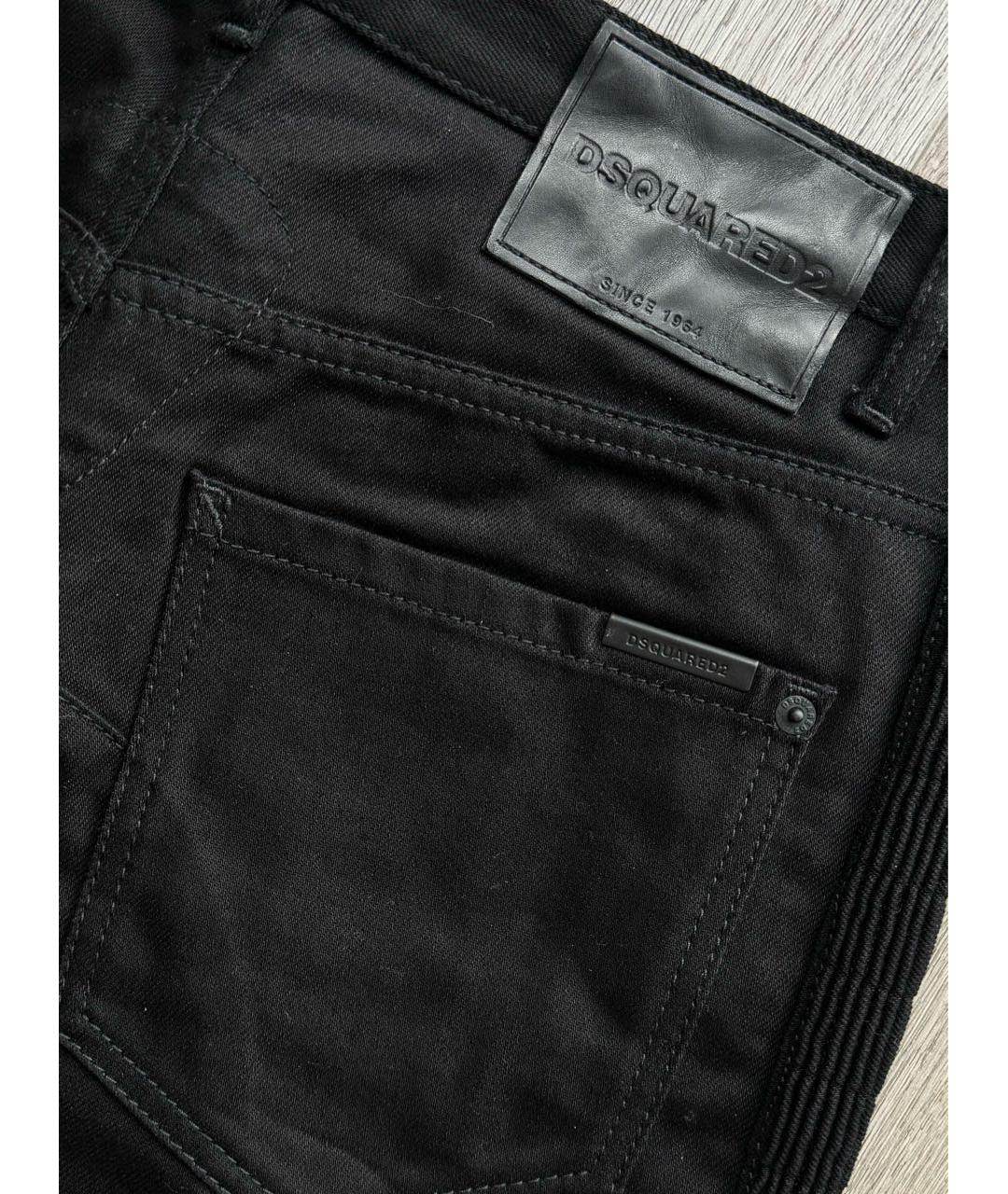 DSQUARED2 Черные хлопко-эластановые джинсы скинни, фото 7