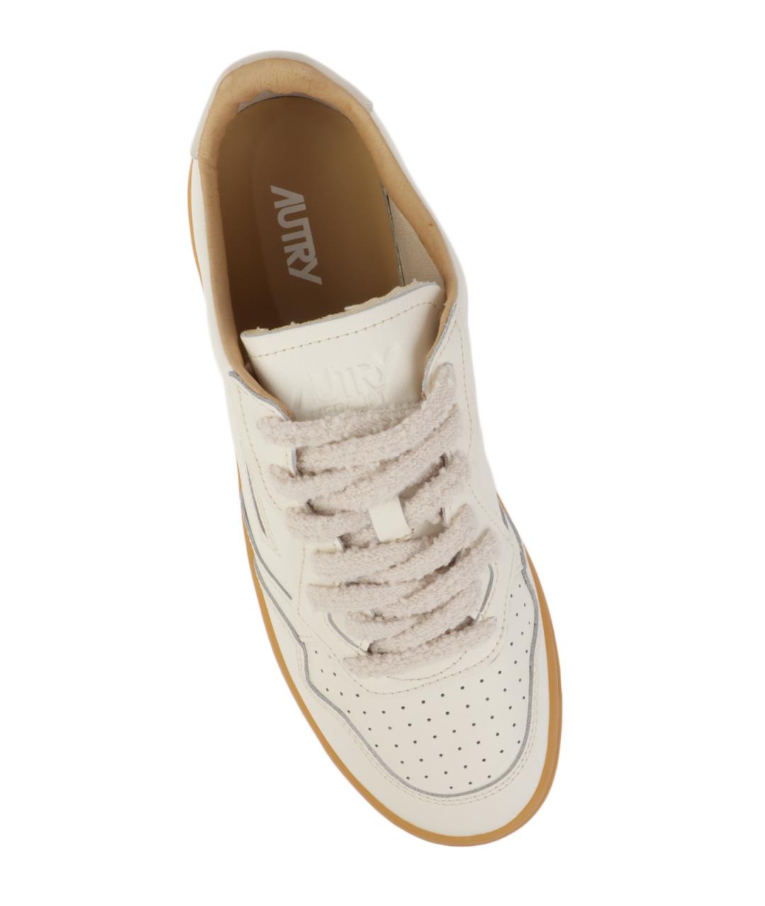 AUTRY Белые кожаные низкие кроссовки / кеды, фото 4