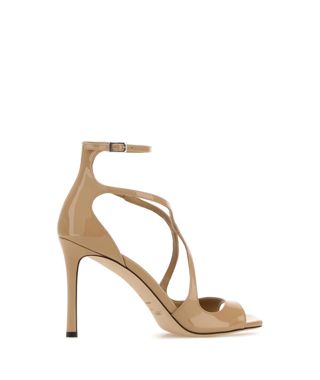 JIMMY CHOO Бежевые кожаные босоножки, фото 3