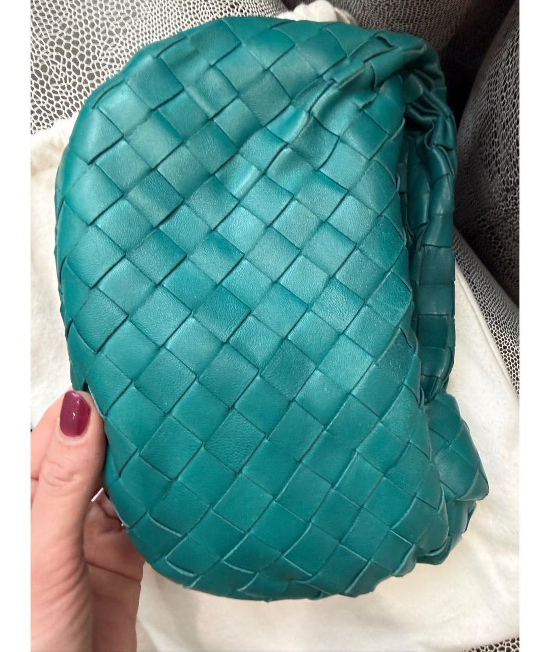 BOTTEGA VENETA Бирюзовая кожаная сумка с короткими ручками, фото 5