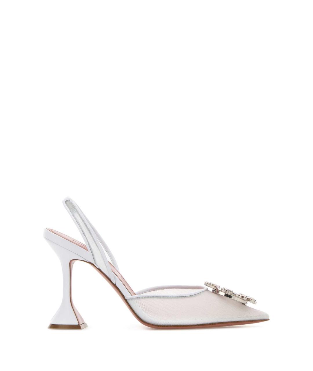 Amina Muaddi Белые текстильные туфли, фото 1