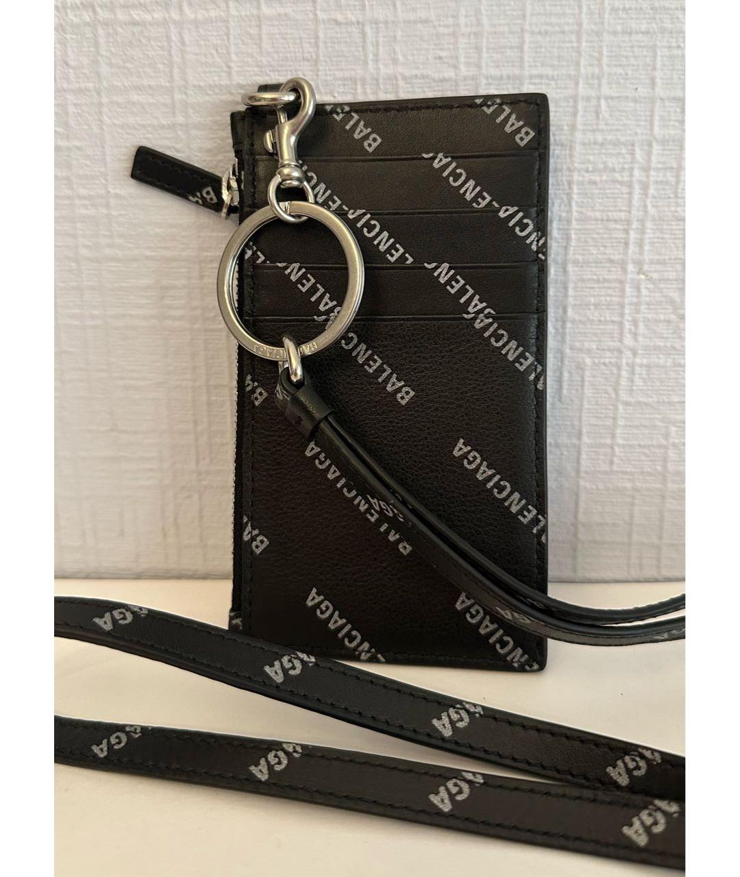 BALENCIAGA Черный кожаный кардхолдер, фото 8