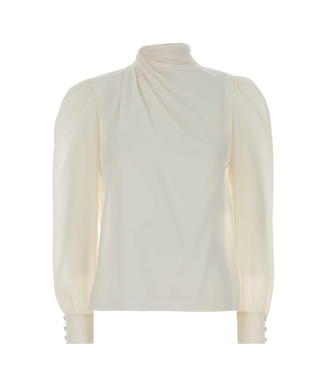 ALESSANDRA RICH Белая шелковая блузы, фото 1
