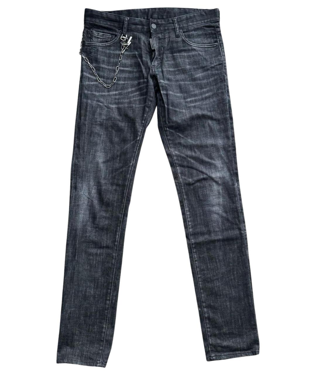 DSQUARED2 Антрацитовые хлопко-эластановые джинсы скинни, фото 1