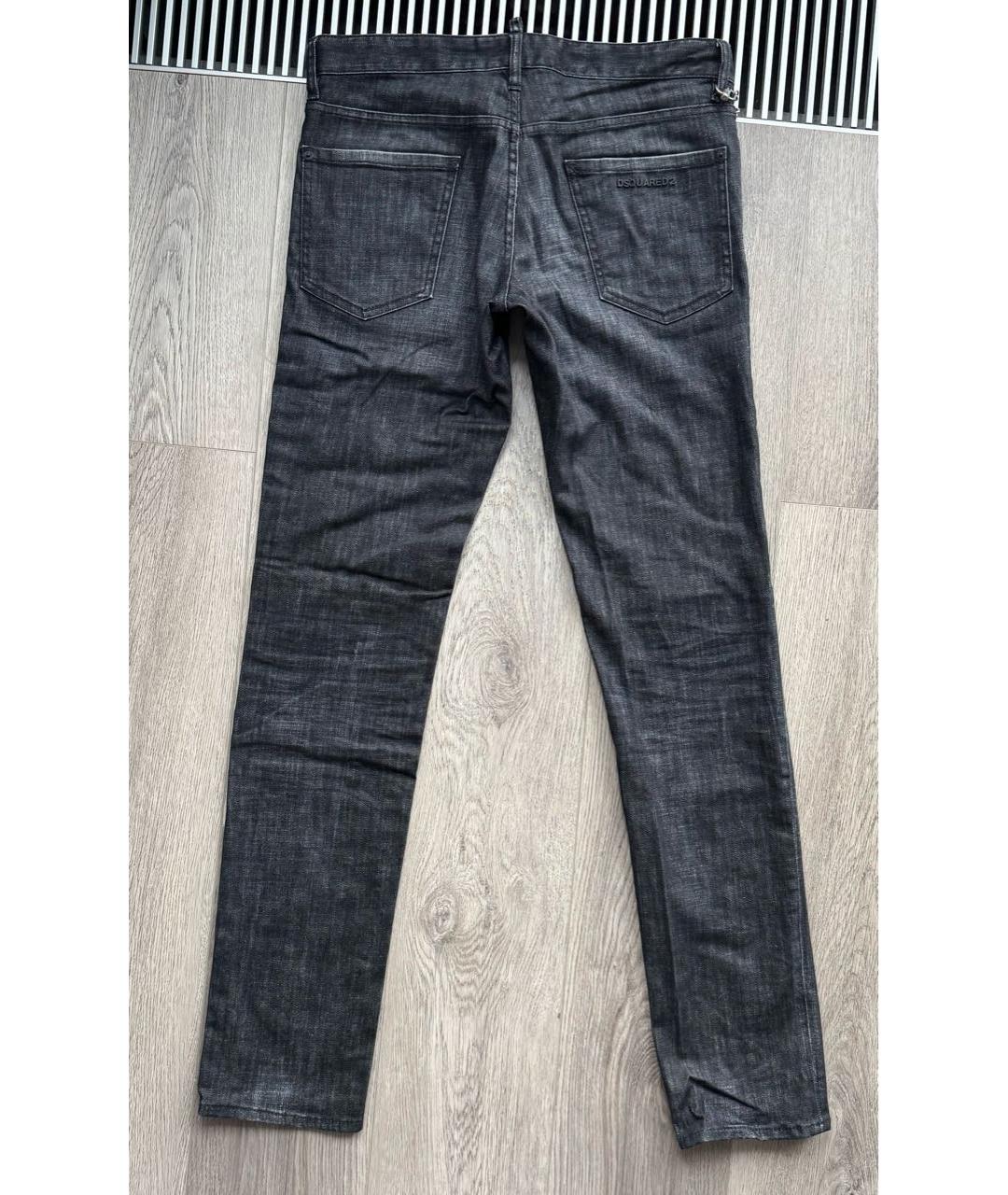 DSQUARED2 Антрацитовые хлопко-эластановые джинсы скинни, фото 5