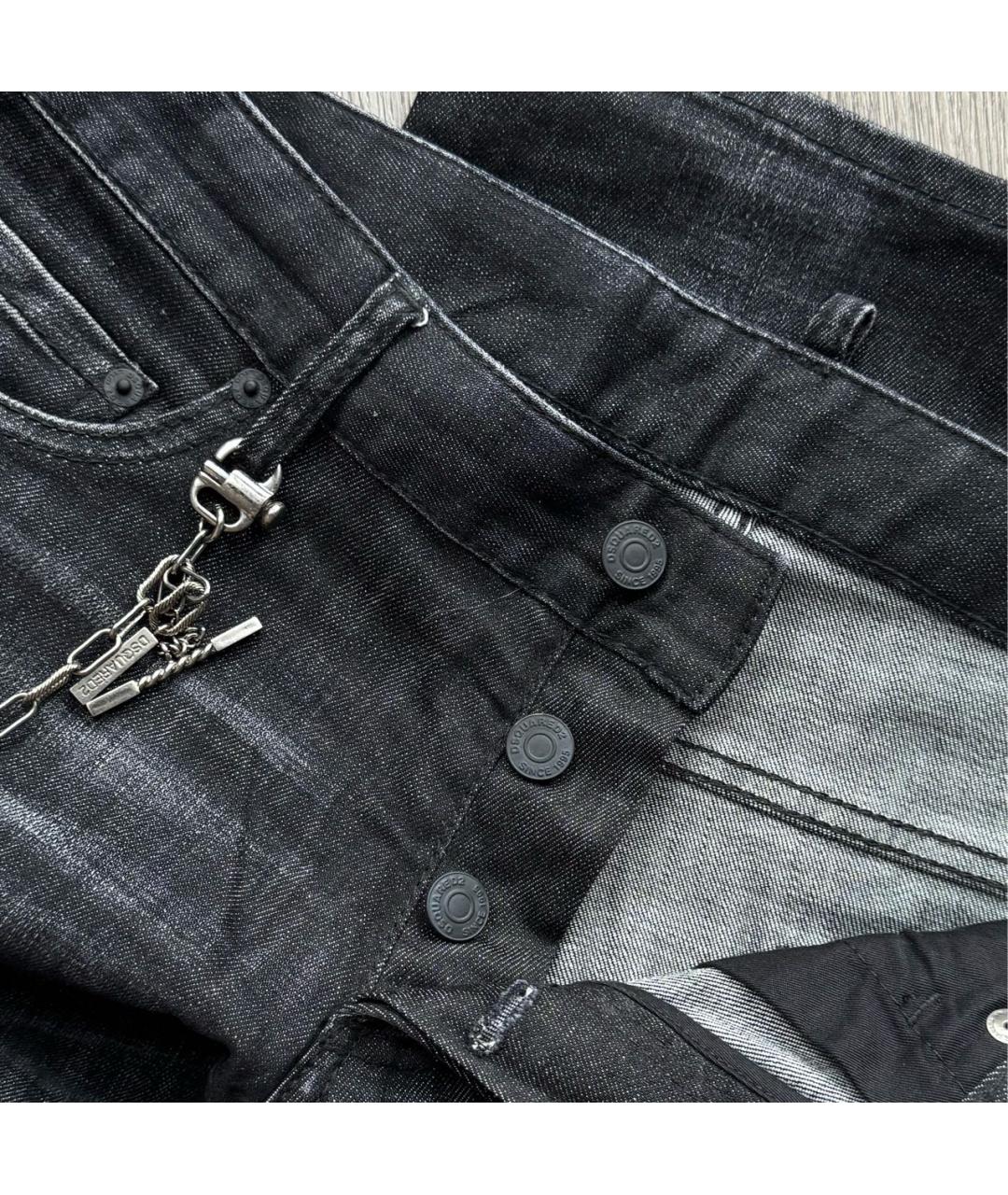 DSQUARED2 Антрацитовые хлопко-эластановые джинсы скинни, фото 6