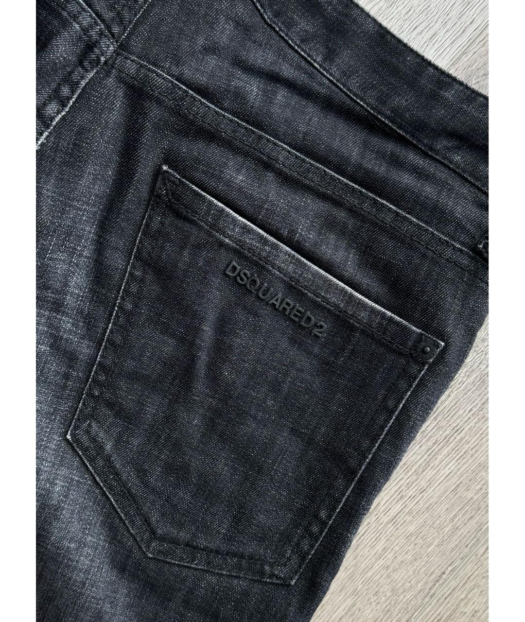 DSQUARED2 Антрацитовые хлопко-эластановые джинсы скинни, фото 4