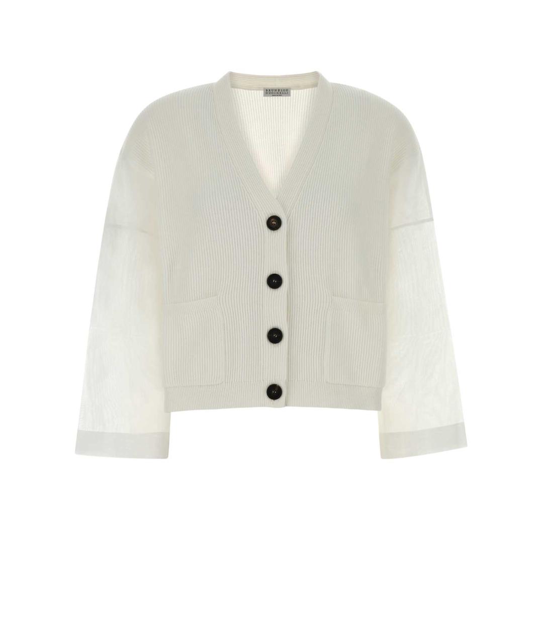 BRUNELLO CUCINELLI Белый хлопковый кардиган, фото 1