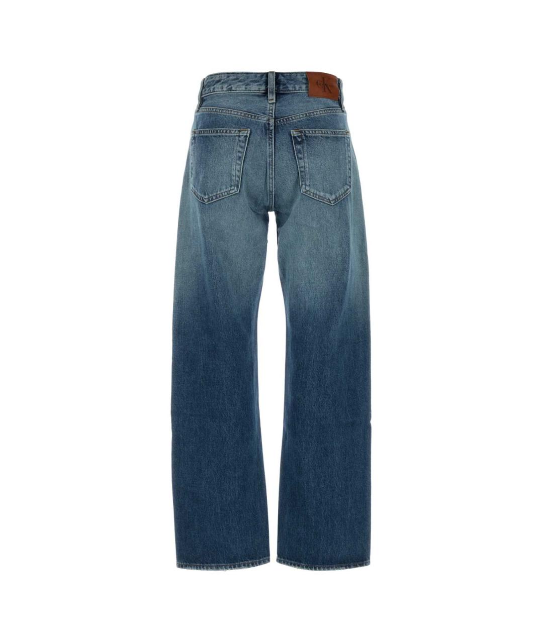 CALVIN KLEIN Синие хлопковые прямые джинсы, фото 2