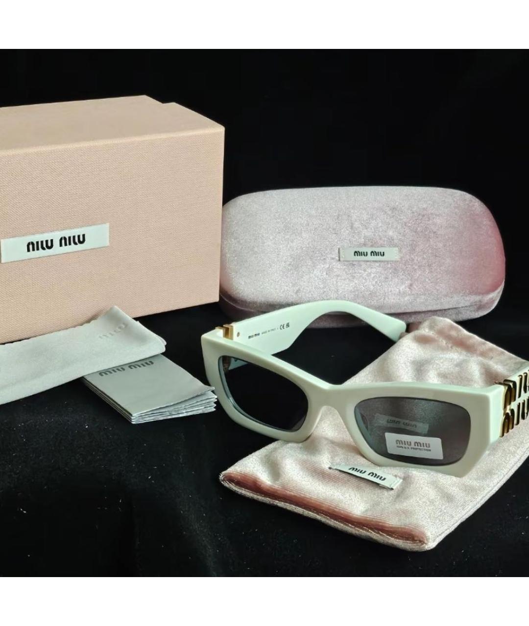MIU MIU Белые солнцезащитные очки, фото 3