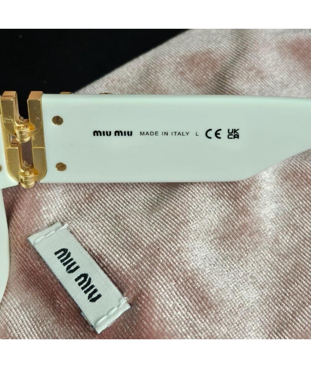 MIU MIU Белые солнцезащитные очки, фото 4