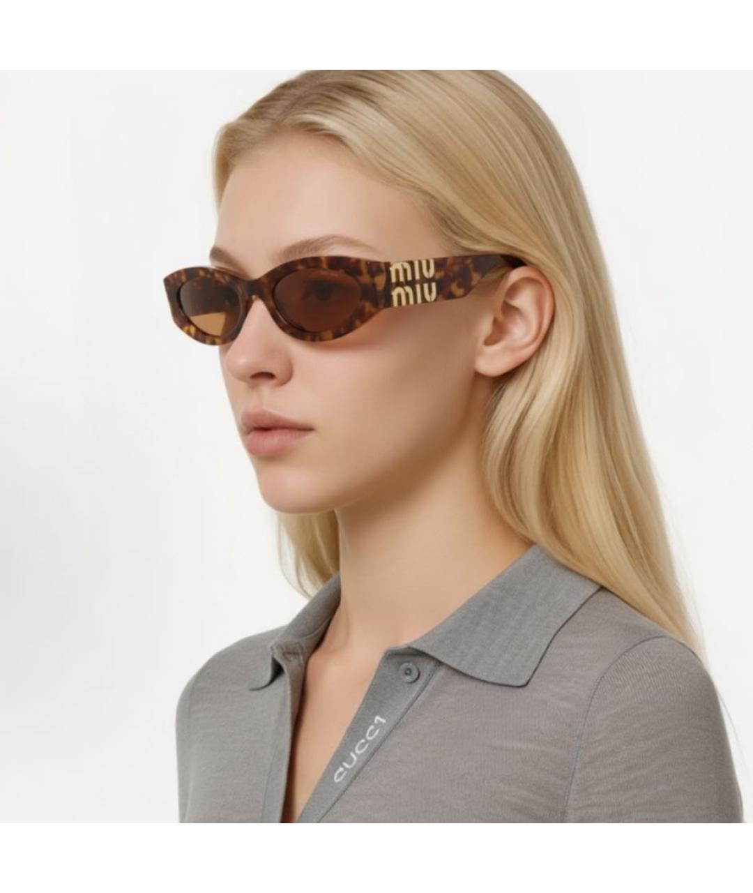 MIU MIU Коричневые солнцезащитные очки, фото 3