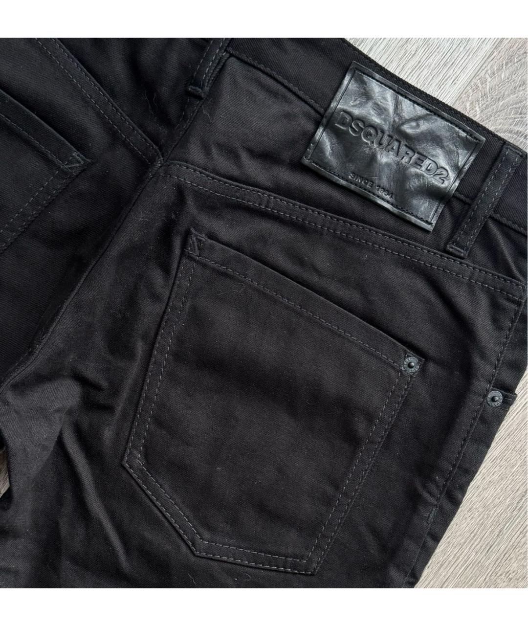 DSQUARED2 Черные хлопко-эластановые джинсы скинни, фото 4
