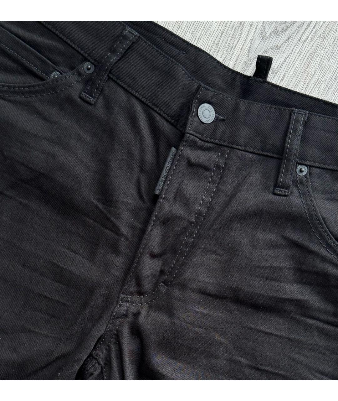 DSQUARED2 Черные хлопко-эластановые джинсы скинни, фото 2