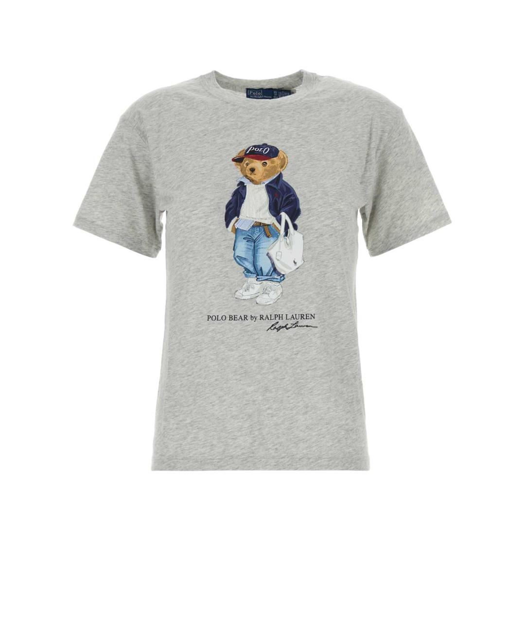 POLO RALPH LAUREN Серая хлопковая футболка, фото 1