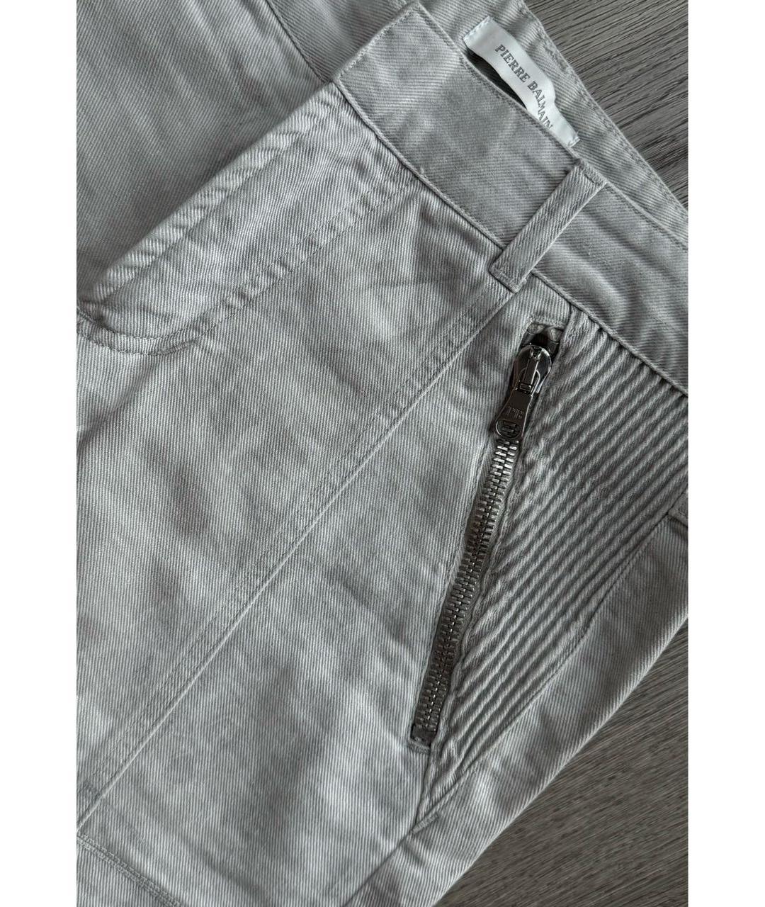 PIERRE BALMAIN Серые хлопковые джинсы скинни, фото 3