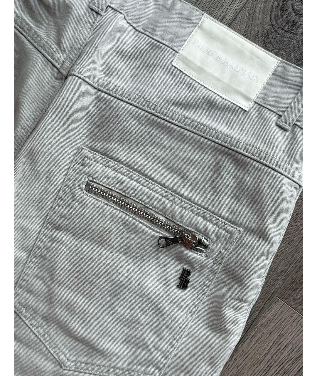 PIERRE BALMAIN Серые хлопковые джинсы скинни, фото 7