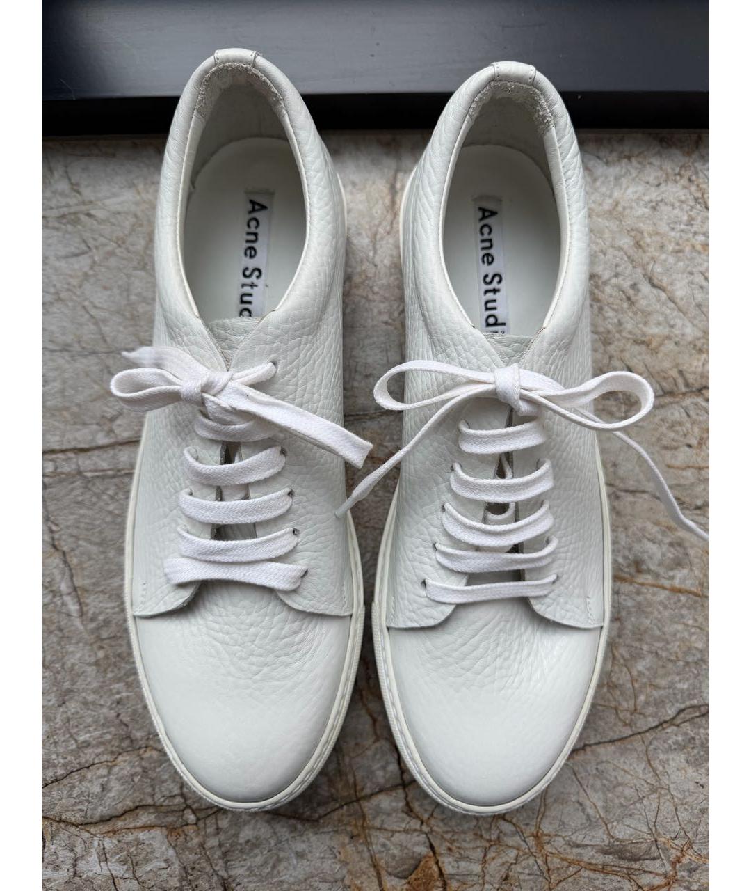 ACNE STUDIOS Белые кожаные кроссовки, фото 3