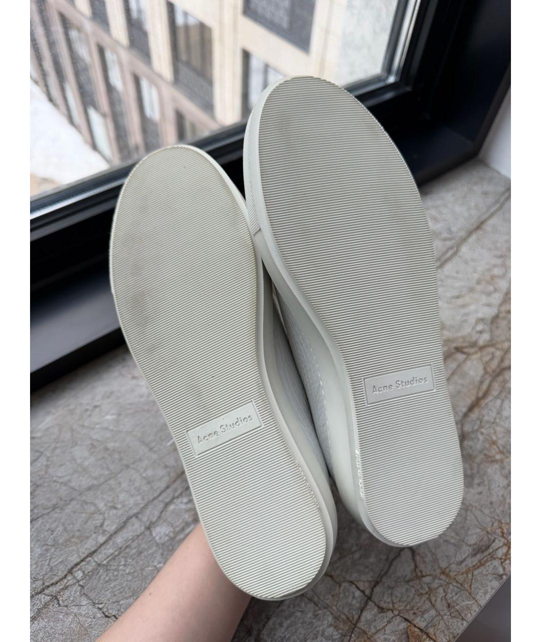 ACNE STUDIOS Белые кожаные кроссовки, фото 5