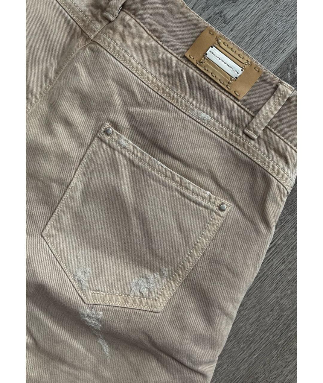 ERMANNO SCERVINO Бежевые хлопковые джинсы скинни, фото 7