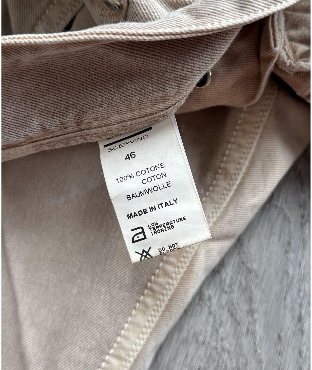 ERMANNO SCERVINO Бежевые хлопковые джинсы скинни, фото 5