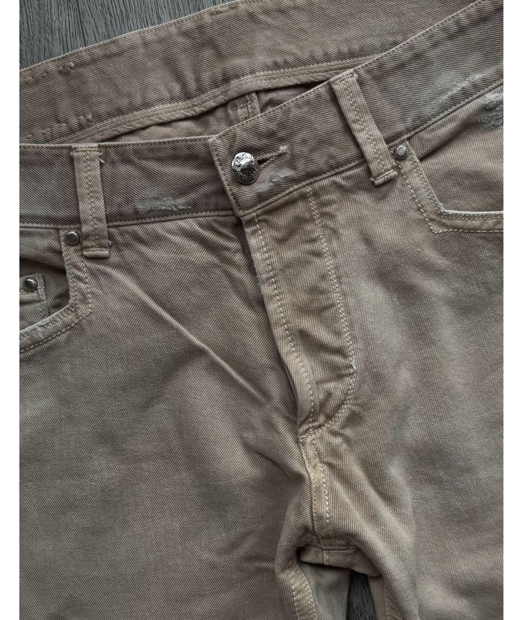 ERMANNO SCERVINO Бежевые хлопковые джинсы скинни, фото 3