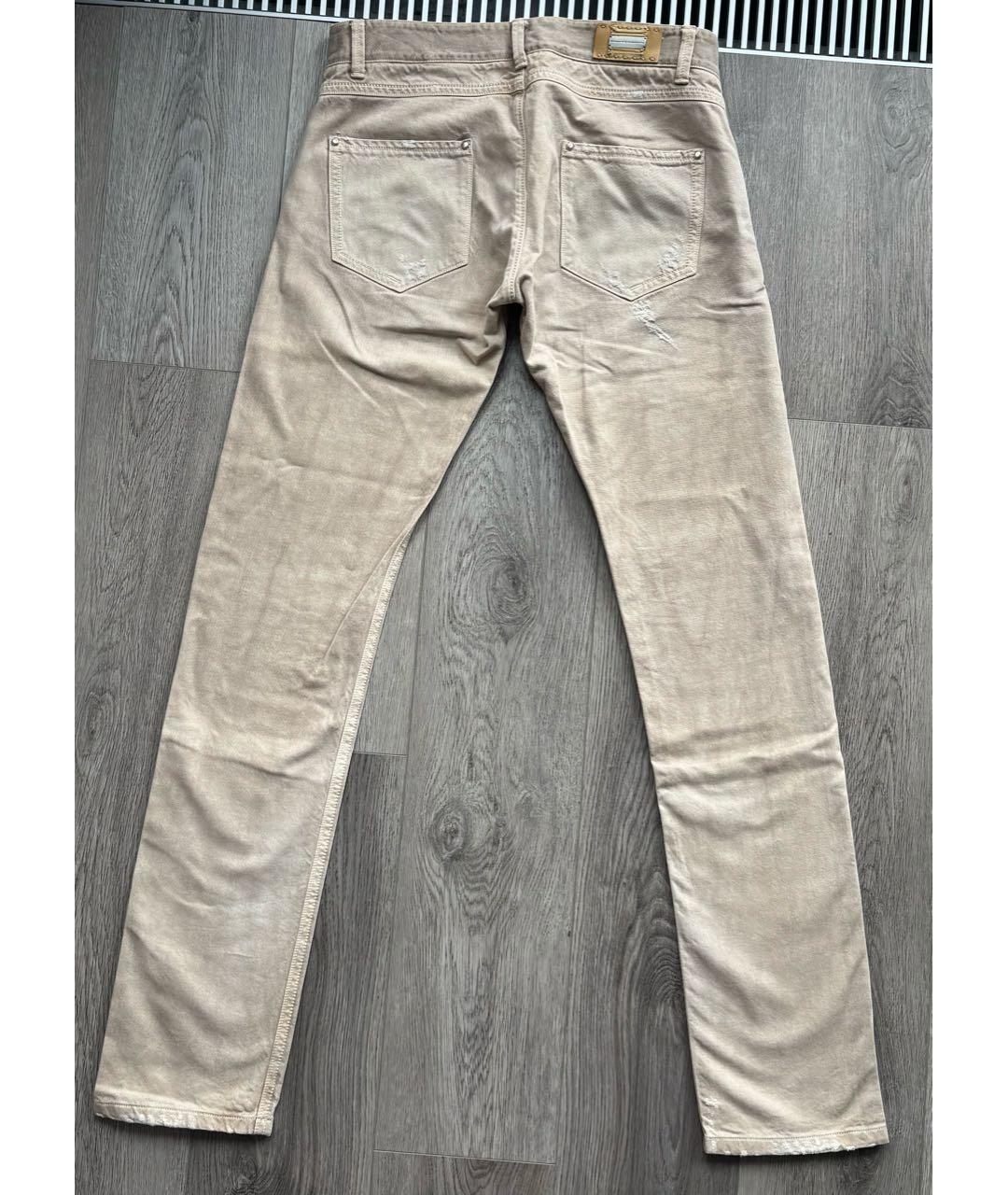 ERMANNO SCERVINO Бежевые хлопковые джинсы скинни, фото 6