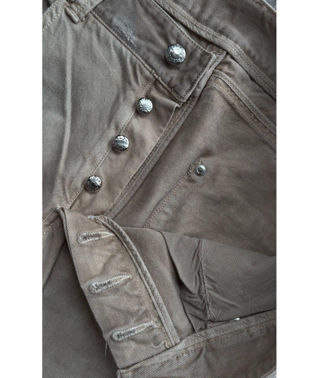 ERMANNO SCERVINO Бежевые хлопковые джинсы скинни, фото 4