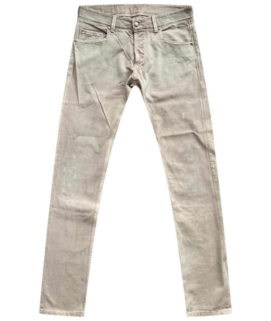 ERMANNO SCERVINO Бежевые хлопковые джинсы скинни, фото 1