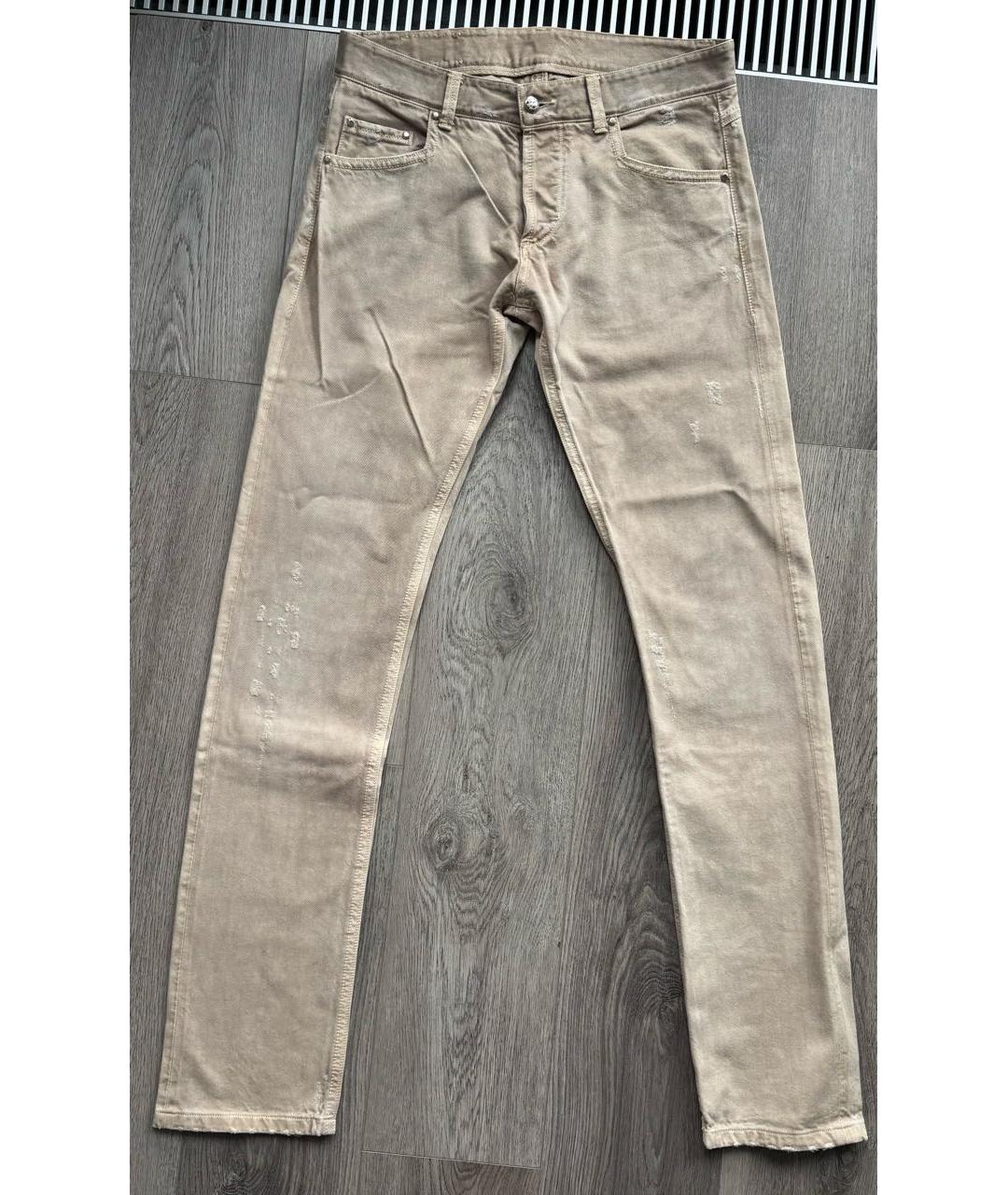 ERMANNO SCERVINO Бежевые хлопковые джинсы скинни, фото 8