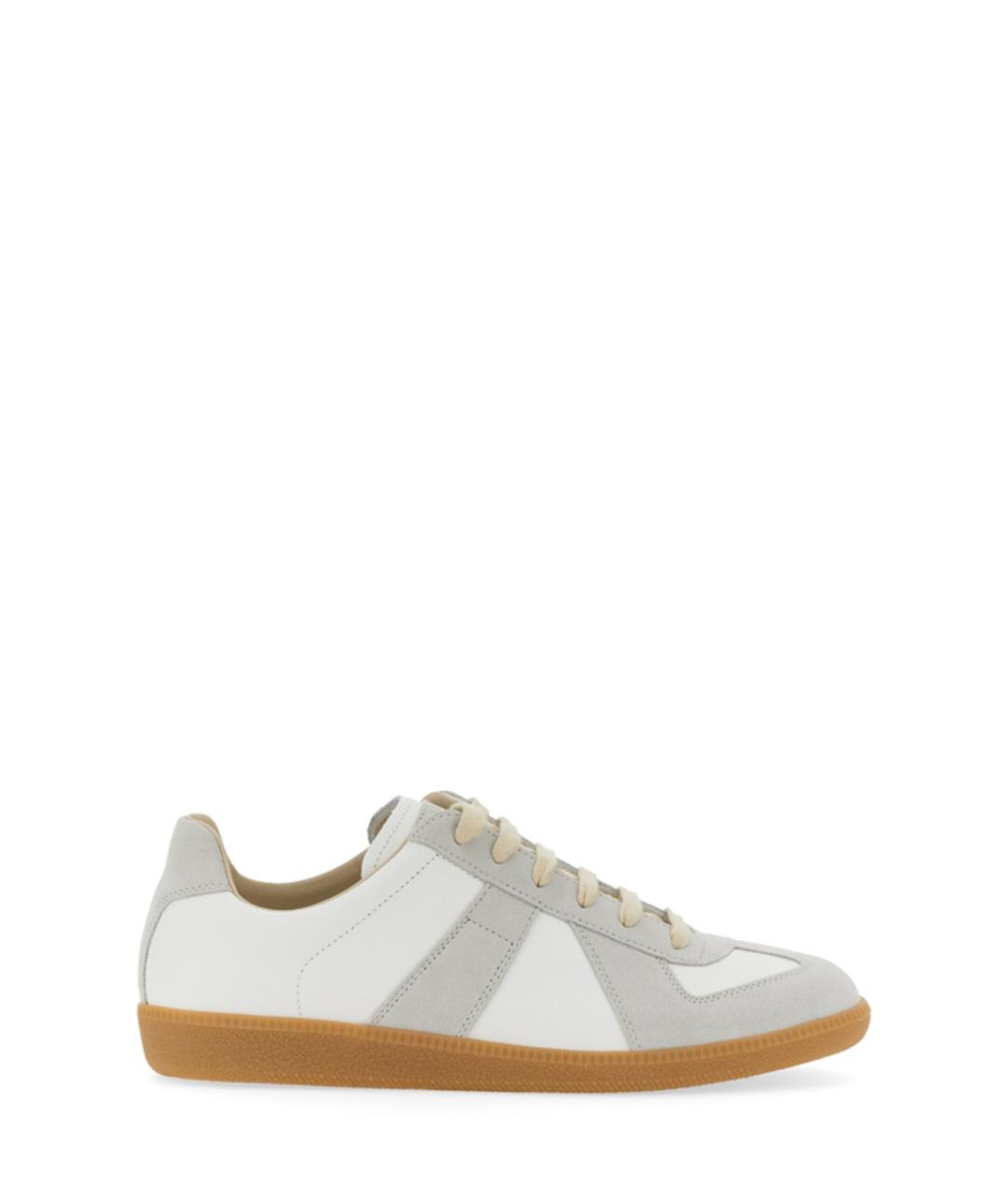 MAISON MARGIELA Белые замшевые низкие кроссовки / кеды, фото 1